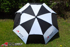 A99 Golf Double Canopy Golf Umbrella Fiber Glass Frame Black/White 58