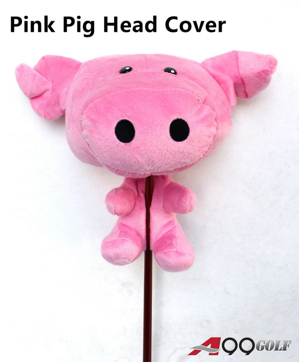 A99 Golf Cute Animal Pink Pig Beaver Head Cover Wood Headcover Great Gift - Fits Driver