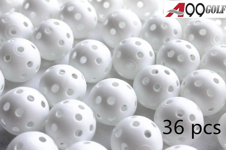 A99 Golf Pack of 36/50/100 Practice Training Balls Air Flow Golf Balls for Driving Range, Swing Practice, Indoor Simulators, Outdoor & Home Use White/Yellow Floater Water Fun