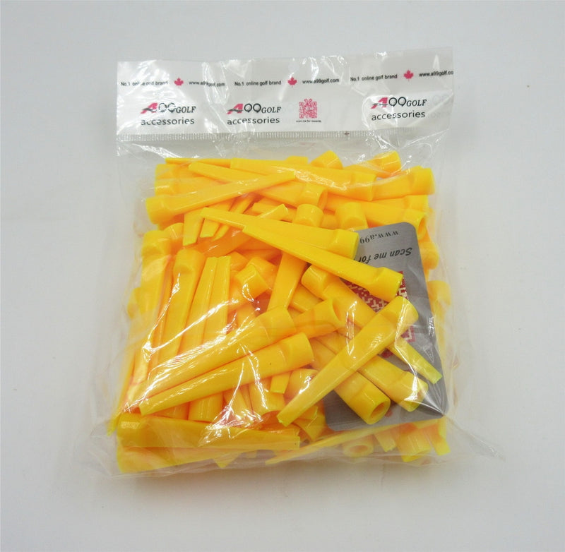 A99 Golf Wedge Tee Plastic Tees Golf Practice Training Accessories 70mm Yellow 100pcs