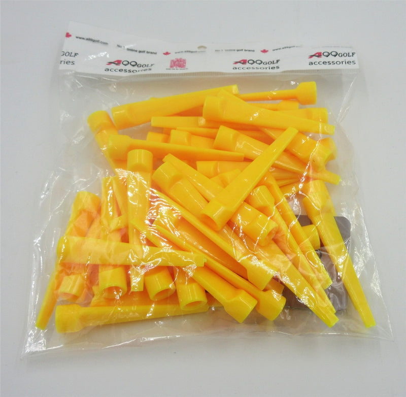 A99 Golf Wedge Tee Plastic Tees Golf Practice Training Accessories 70mm Yellow 50pcs
