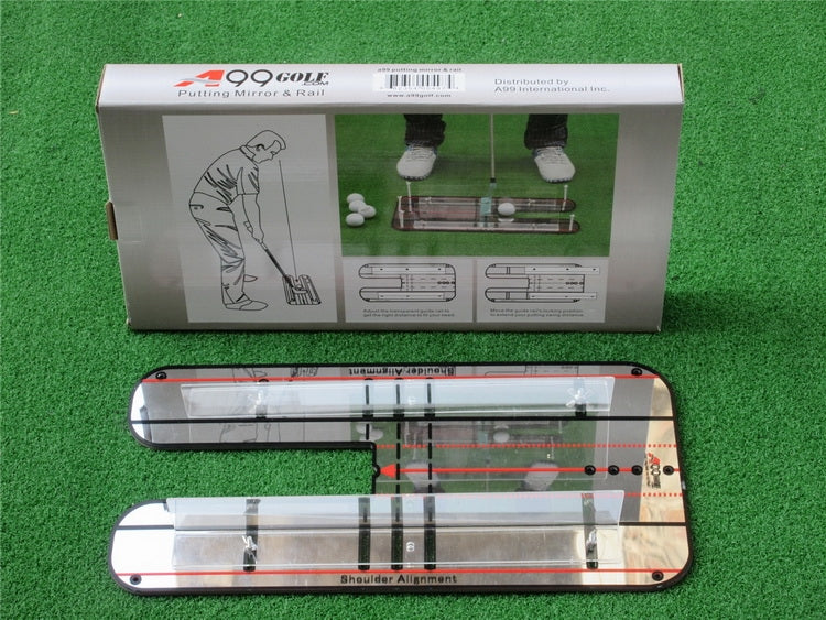 A99Golf Putting Alignment Mirror & Rail Improve Your Putting Putter Posture Corrector Training New Aid Practice Trainer Aid Portable (17 1/2" x 9 1/4")