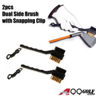 A99 Golf Dual Golf Club Brush Groove Cleaner Cleaning Tools with Snap Clip 2 pcs