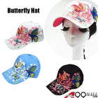 A99 Butterfly Flower Hat Canvas Stitch Fancy Duckbill Cap Adjustable for Lady Women Great Gift