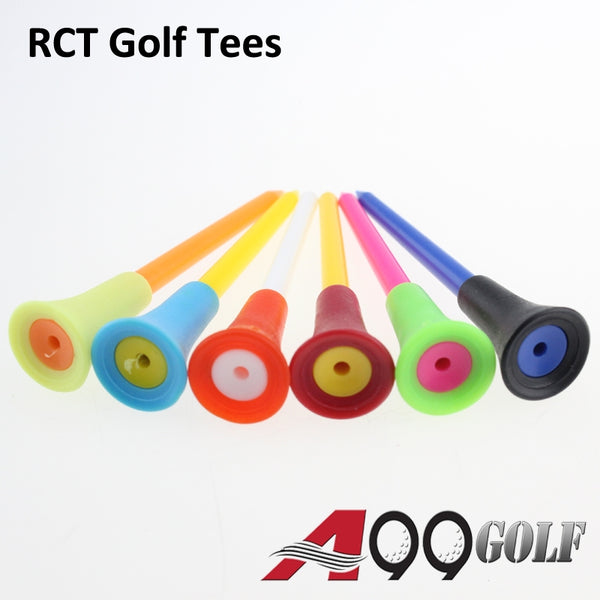 50pcs A99 Rubber Cushion Top Plastic Golf Tees Multicolored 83mm Plastic Golf Tees Durable Bulk for Men Kids Women Gift Pack