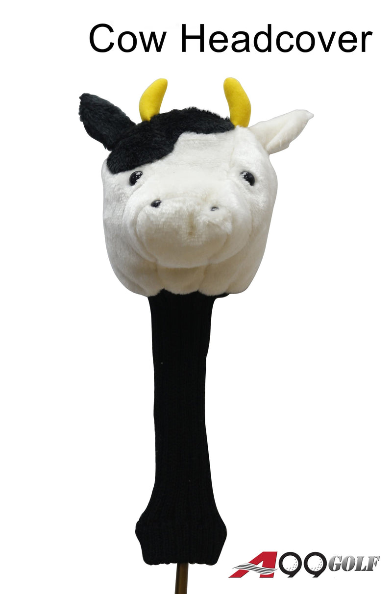 A99 Golf Cute Animal Cow Head Cover Wood Headcover Great Gift - Fits Driver