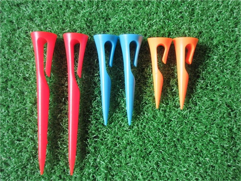 A99 Golf 6pcs Easy-carry Golf Tees Durable Plastic Golf Ball Tee Golfer Training Accessory Fit into Thin Part of Caps, Pants and Gloves (3sizes)