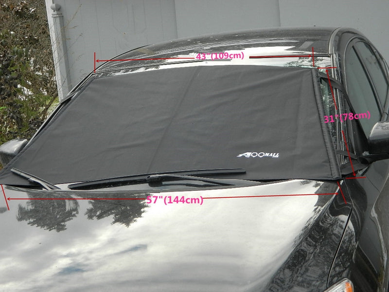 A99 Golf 1pc New Car Windshield Cover + 2pcs Car Mirror Covers for Vehicle Winter Snow Removal- Magnetic Snow, Ice and Frost Guard - Fits SUV & Car Windshields-Auto Windshield Snow Cover 57x43"