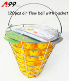 A99 Golf 120pcs Air Flow Golf Balls Practice Training Balls for Driving Range, Swing Practice, Indoor Simulators, Outdoor & Home Use with Iron Bucket (White or Yellow)