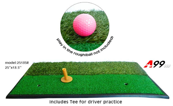 Local Pick up Only - 25135-R A99 Golf 2 Level Turf Hitting Driving Practice Mat Heavy Duty Rubber Base 25" x 13.5" Indoor Outdoor Use