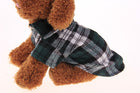Pet Dog Puppy Plaid T Shirt Lapel Coat Cat Jacket Clothes Apparel Tops Size XS-XL