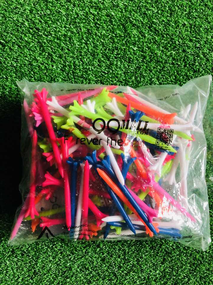 A99 Golf 2 3/4" or 3 1/4" 5-Prong No Friction Tee Less Friction Tees Durable Professional Assorted Colors Golf Tees Mixed Color 100pcs or 200pcs