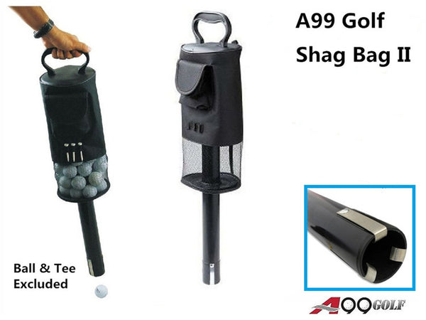 A99 Golf Shag Bag II Convenient Pocket and Tees Pick Up Ball Storage - Hold up to 75-80 Golf Balls