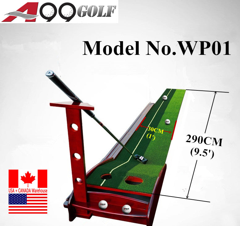 Local Pick up Only - WP01 9 1/2' putting mat with return track wood base