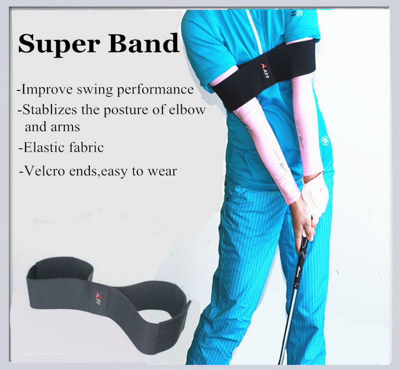 A99 Golf Super Band III Swing Practice Band Smooth Swing Training Aid Black + Golf Angle King Swing Wrist Coach Swing Trainer Guide Training Aids
