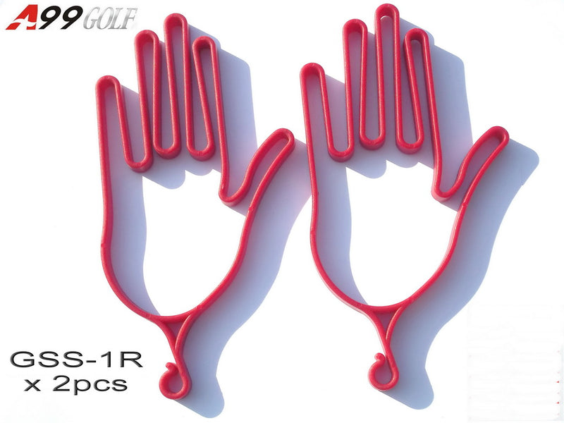 2pcs A99 Durable Outdoor Sport Golf Gloves Glove Stretcher Shaper Extend Gloves Support Frame Golf Gloves Holder Rack Dryer Shaper Tool Accessories Red Hook