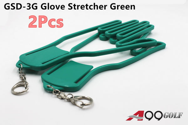 2pcs A99 Durable Outdoor Sport Golf Gloves Glove Stretcher Shaper Extend Gloves Support Frame Golf Gloves Holder Rack Dryer Shaper Tool Accessories Green w Chain
