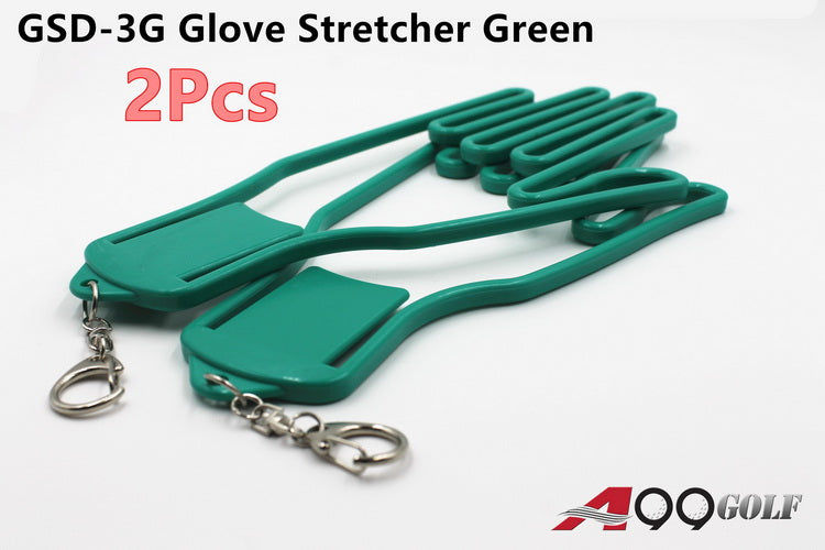 2pcs A99 Durable Outdoor Sport Golf Gloves Glove Stretcher Shaper Extend Gloves Support Frame Golf Gloves Holder Rack Dryer Shaper Tool Accessories Green w Chain