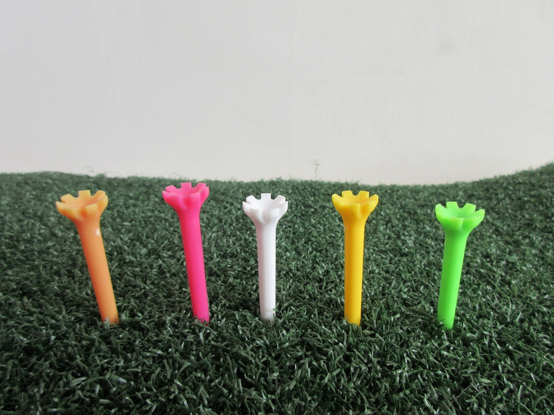 A99 Golf 2.6" 7-Prong No Friction Tee Less Friction Tees Durable Professional Assorted Colors Golf Tees Mixed Color 100pcs