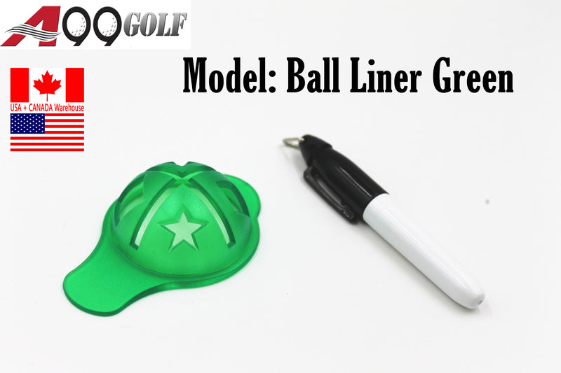 A99 Golf Ball Line Marker Drawing Template Alignment Drawing Tool with Pen Accessories green