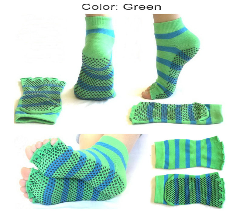 Toeless Non Slip Yoga Socks for Grip Half Toe Socks for Pilates or Yoga 