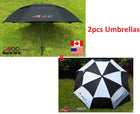 Double Canopy Golf Umbrella fiber glass frame blk+ white 2 pcs umbrella