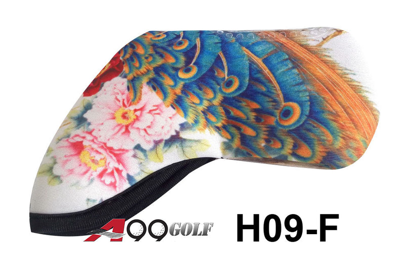 H09-F Golf Head Cover with Animate Peacock Style Print 9pc