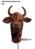 A99 Golf Cute Animal Bull Head Cover Wood Headcover Great Gift - Fits Driver