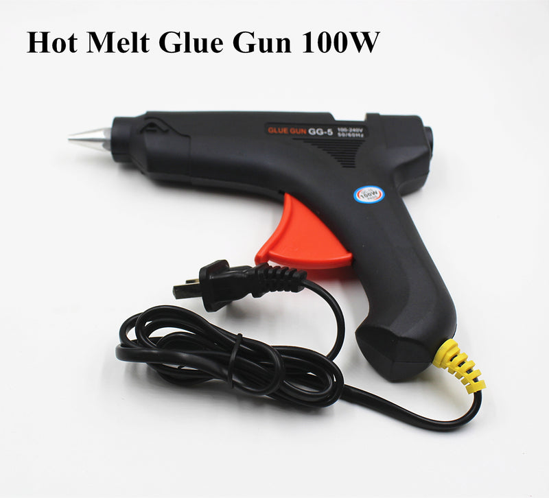 Hot Melt Glue Gun 60W Standard Full Size Black + 12 Pcs Glue Clear Stickers