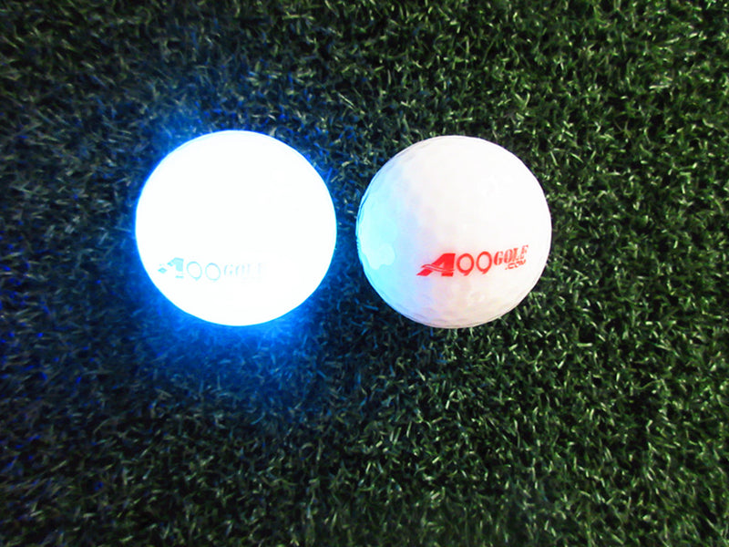 Play Night Golf! - 3 pcs A99 Golf Twilight Light-up Multi-Color Flashing Golf Balls with Random Color Utility Pouch Golf Balls Holder Tees Accessories Bag