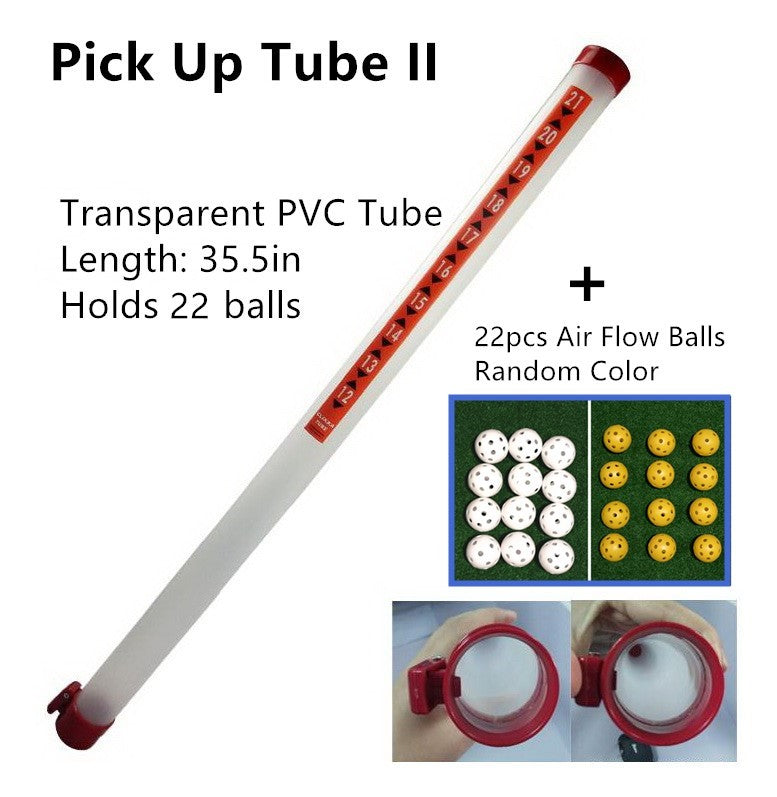 A99 Golf Clear ABS Ball Pick up Tube II Plastic + 22pcs Random Air Flow balls
