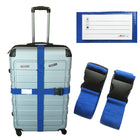 A99 Single Strap Adjustable Luggage Strap Suitcase Packing Belt Travel Accessories w Quick Release Buckle Name Card Blue 2pcs/4pcs/6pcs