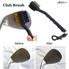 A99 Golf Dual Golf Club Brush Groove Cleaner Cleaning Tools with Snap Clip 2 pcs
