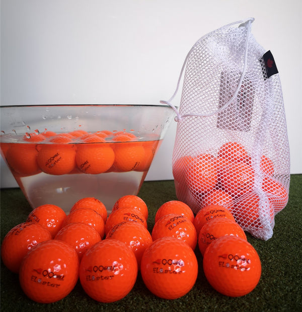 96pcs A99 Golf Floater Balls Floating Float Water Range Pool Pond Balls Water Fun Orange w Mesh Carry Bag