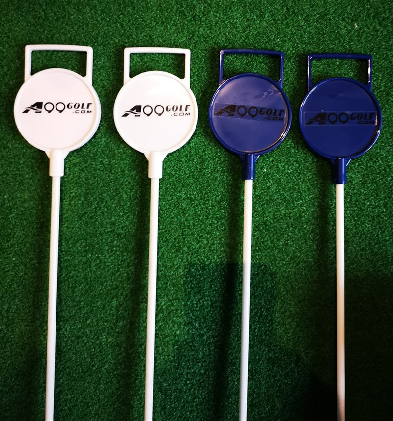A99 Golf Putting Flagstick w. Cup Sets(4) plus Plastic Signs w. No. Putting Green Mate Golf Pin