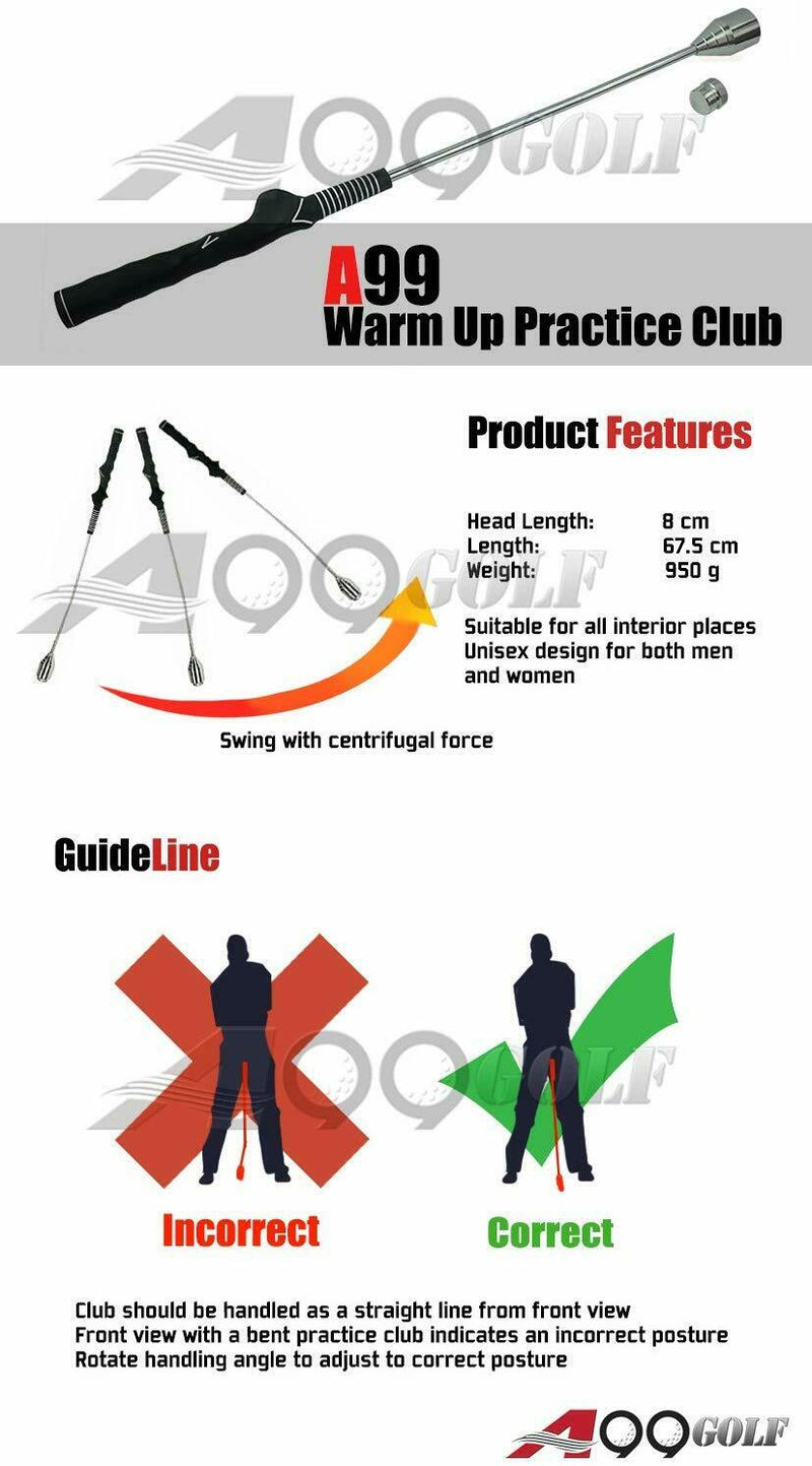 A99Golf Warm up Swing Trainer Stick Practice Club Aid New Trainer Aid Right Hand/Left Hand