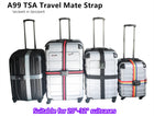 A99 TSA Adjustable Luggage Straps Travel Mate Strap Suitcase Packing Belt Travel Accessories Digital Dial Combination Safe Suitcase Lock Strap 1pc/2pcs
